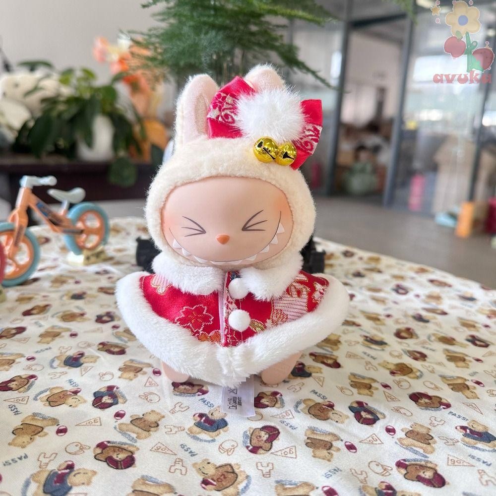 AVUKA Labubu Doll's Clothes, Chinese Style New Year 15cm Labubu Time ...