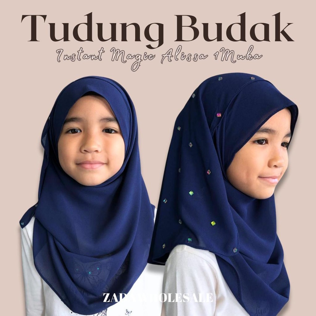 TUDUNG BUDAK HIJAB KIDS INSTANT SARUNG MAGIC DIAMOND ALISSA HEAVY ...