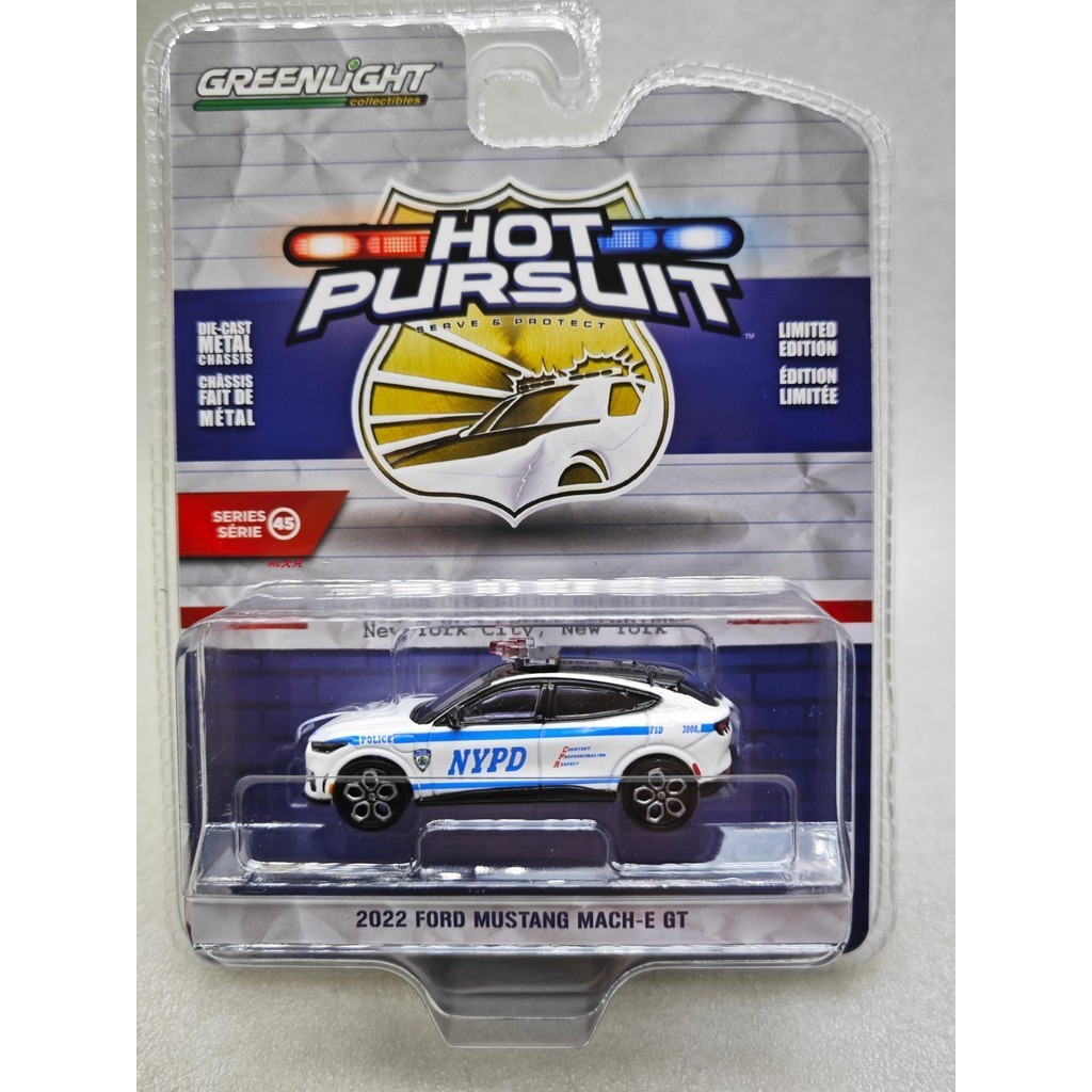 Green Light 1: 64 Hot Tracking 45-2022 Ford Mustang Mach-E GT-NYPD ...