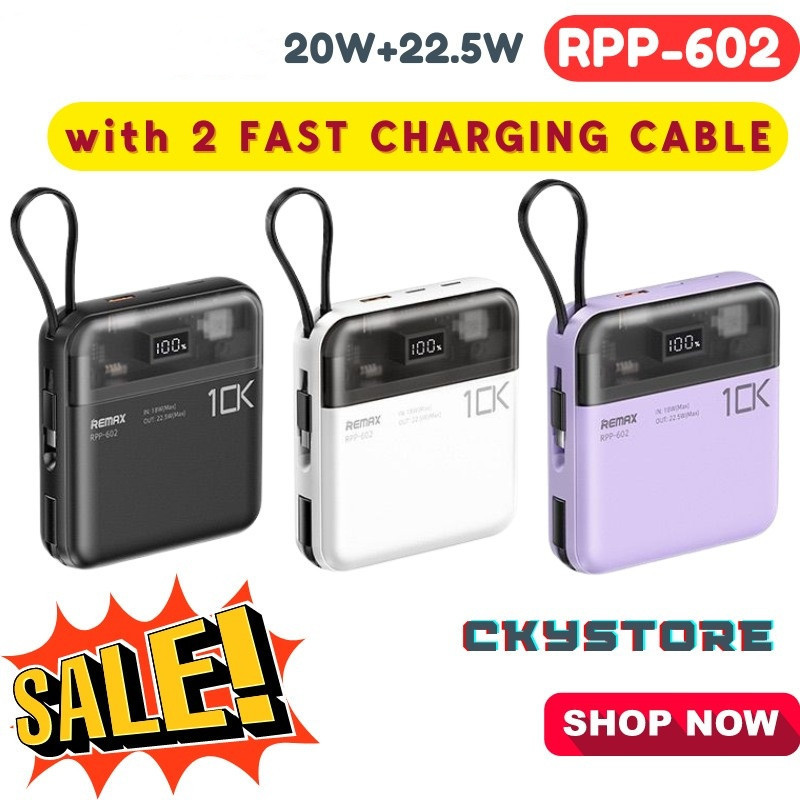 [ built-in Cable ] REMAX RPP 602/RPP 603 Sucha Pro Series Transparent ...