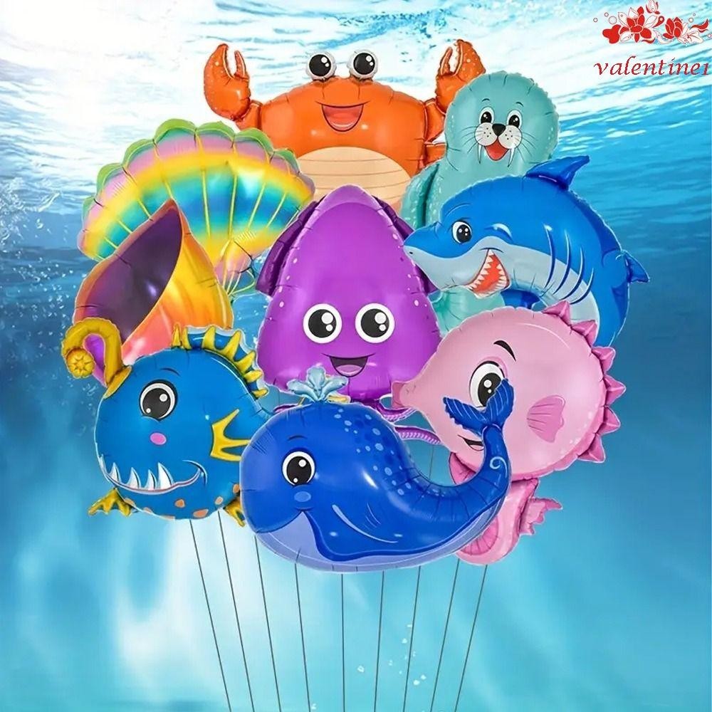 VALENTINE1 Ocean Animal Aluminum Foil Balloon, Cartoon Lantern Fish/Sea