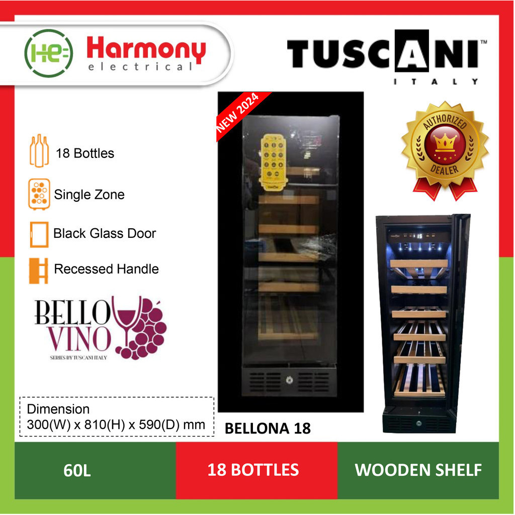 (FREE DELIVERY + INSTALL KL) TUSCANI Wine Chiller TSC BELLONA 18 ( 60L