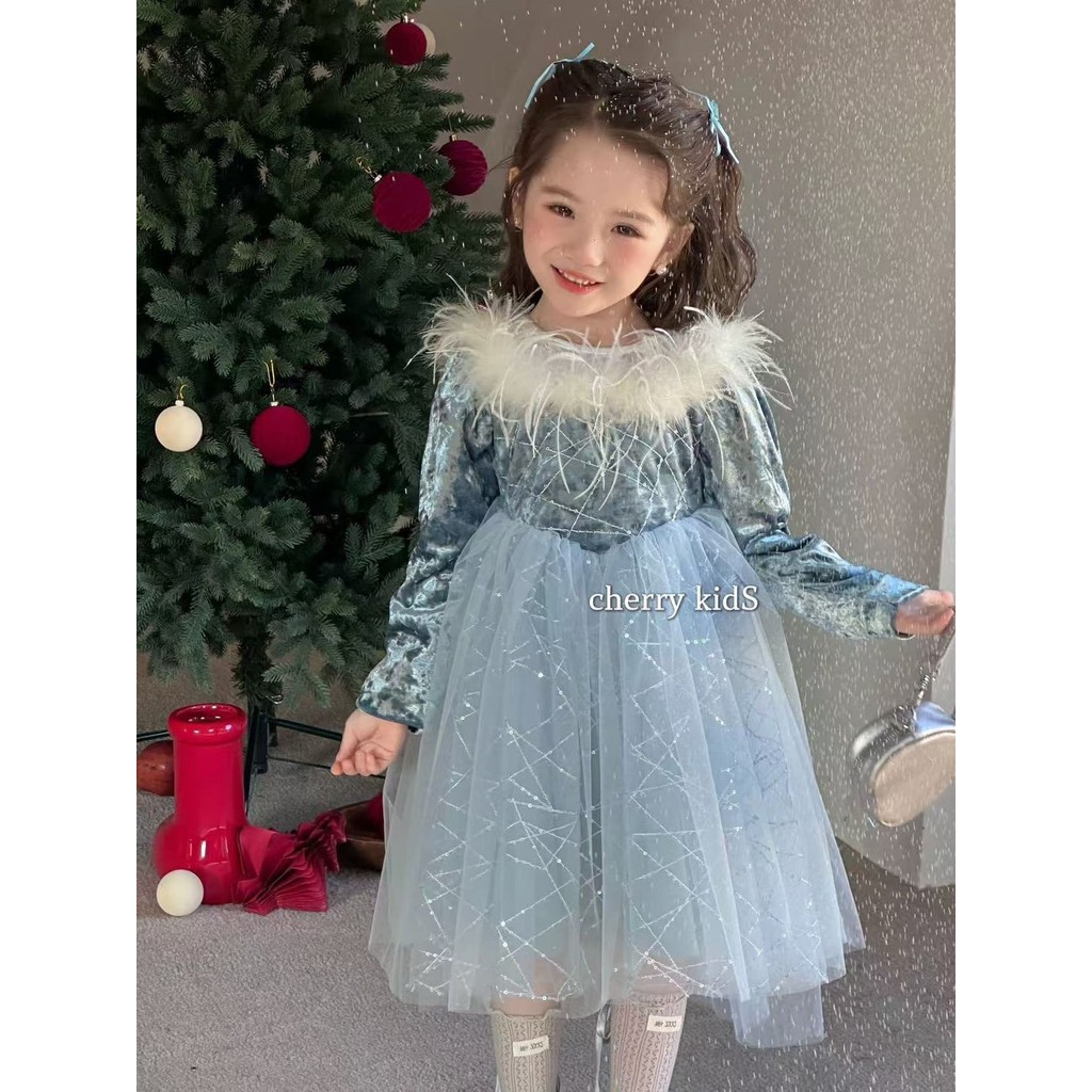 Princess Elsa Girls Dress Frozen Spring Autumn Romance Birthday Elsa ...
