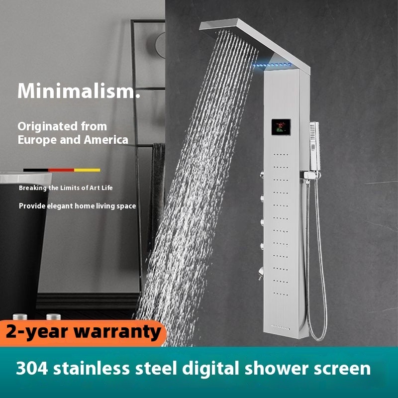 Intelligent LED Bathroom Shower Mixer Shower Panel Plumbing System ...