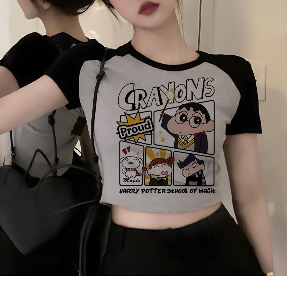 Harajuku 4 Vintage Aesthetic Grunge Crop Top Woman Kawaii Cute Goth