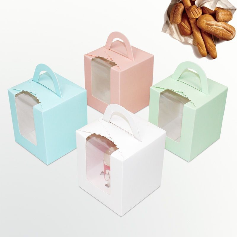 Food packaging single portable window cupcake box mousse chaff pudding ...