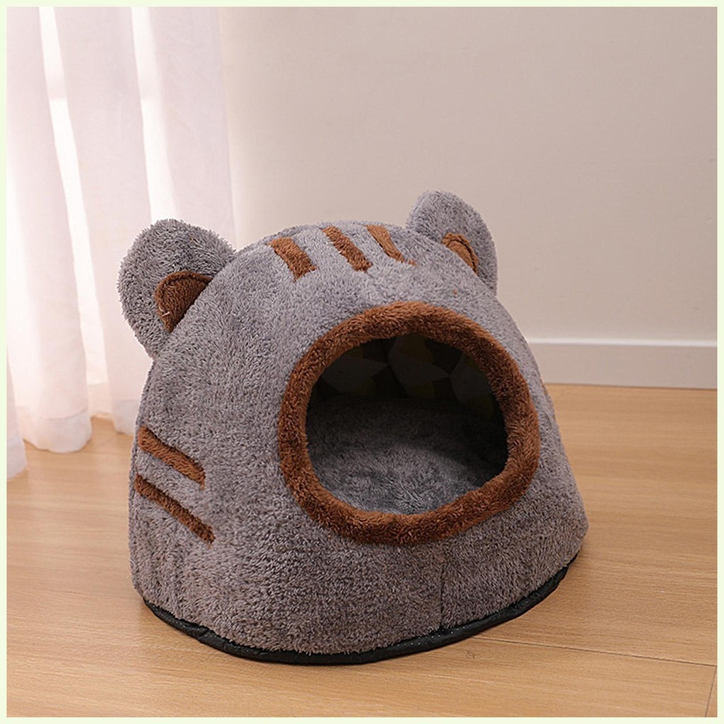 Plush Cat Bed Cave Plush Winter Cave House with Removable Washable ...