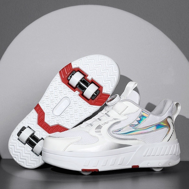 Ready Stock Youth FourWheeled Riot Shoes Rotating Buckle Roller Shoes