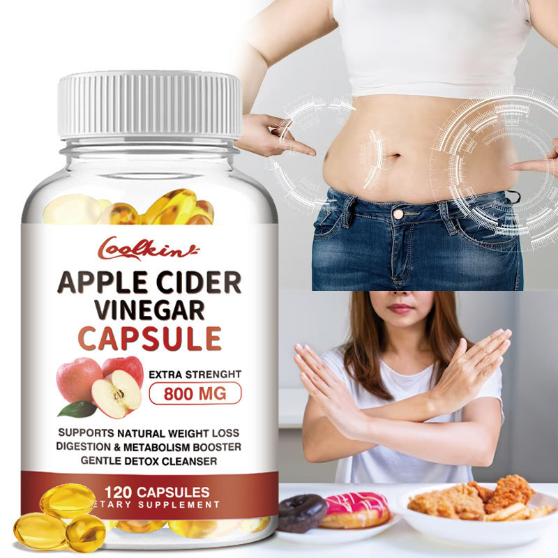 Coolkin Apple Cider Vinegar Capsules, containing digestive enzymes and