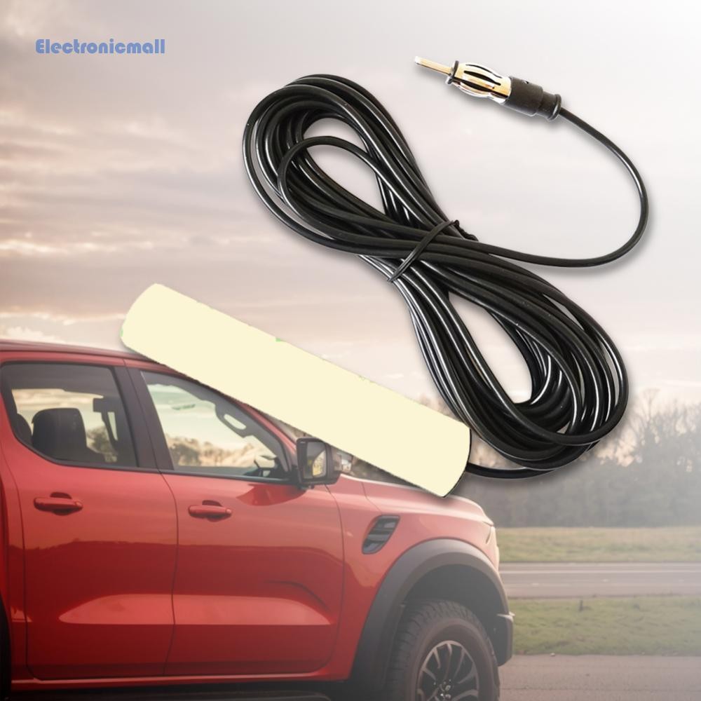Antenne Radio FM Universelle Pour Voiture - Patch Pare-brise, Câble 5 M, Amplificateur, Installation Facile