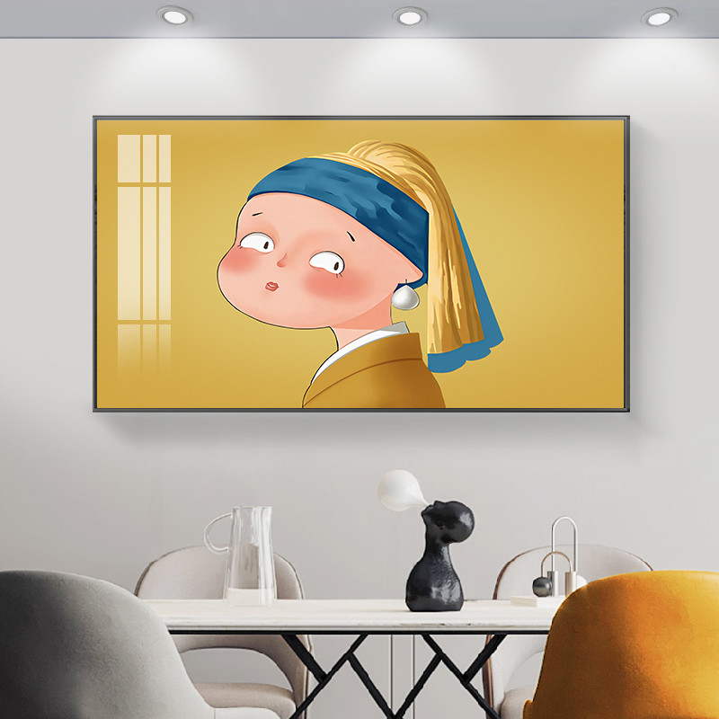 Kartun Mona Lisa Anime Restoran Lukisan Hiasan Sofa Latar Belakang ...