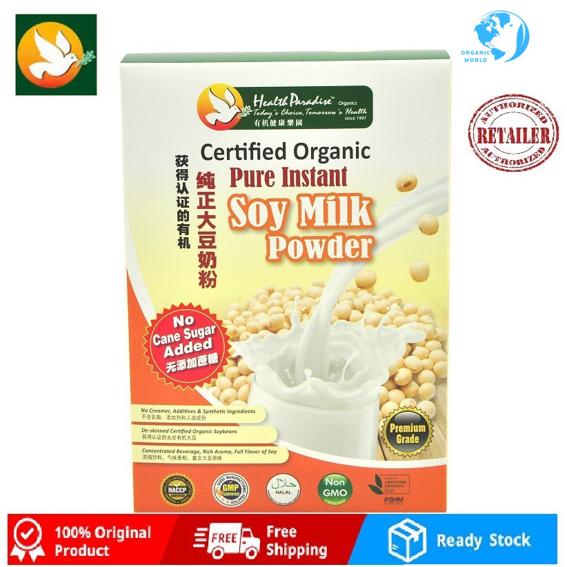 Health Paradise Organic Pure Instant Soya Milk Powder (No Sugar) [500gm