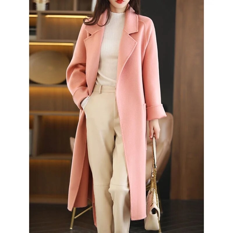 KATUN Soft pink Jacket jas blazer long Robe Women long coat