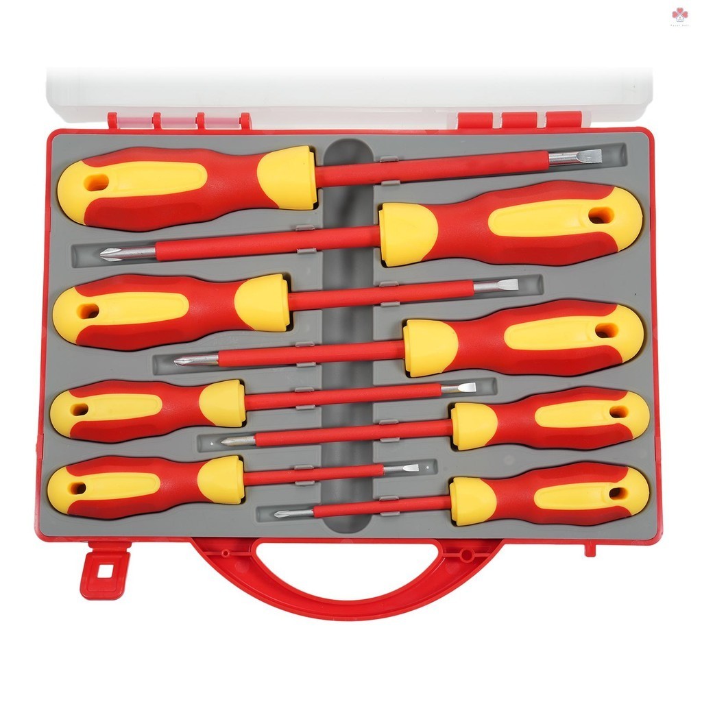 Penggong 9715 8pcs 500v Insulated Screwdriver Set Magnetic Single Head Insulated Screwdriver