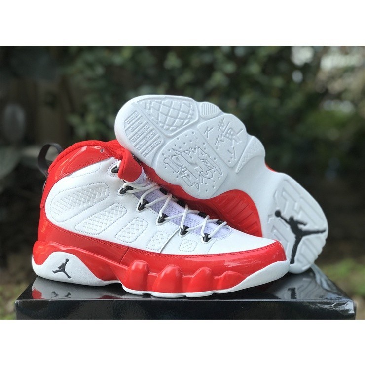 Air Jordan 9 White/Gym Red-Black 302370-160 Basketball Shoes | Shopee ...