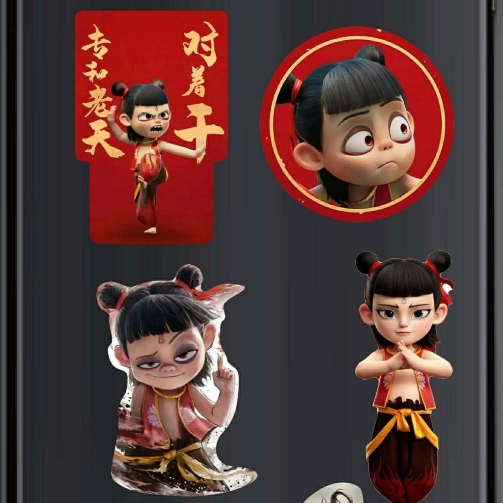 冰箱贴 新款哪吒2魔童闹海冰箱贴国潮卡通高颜值哪吒人物组合磁性冰箱贴Refrigerator Stickers New Style Nezha ...