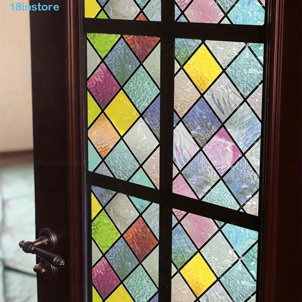 INSTORE Stained Glass Window Film, Frosted Translucent Stained Glass ...