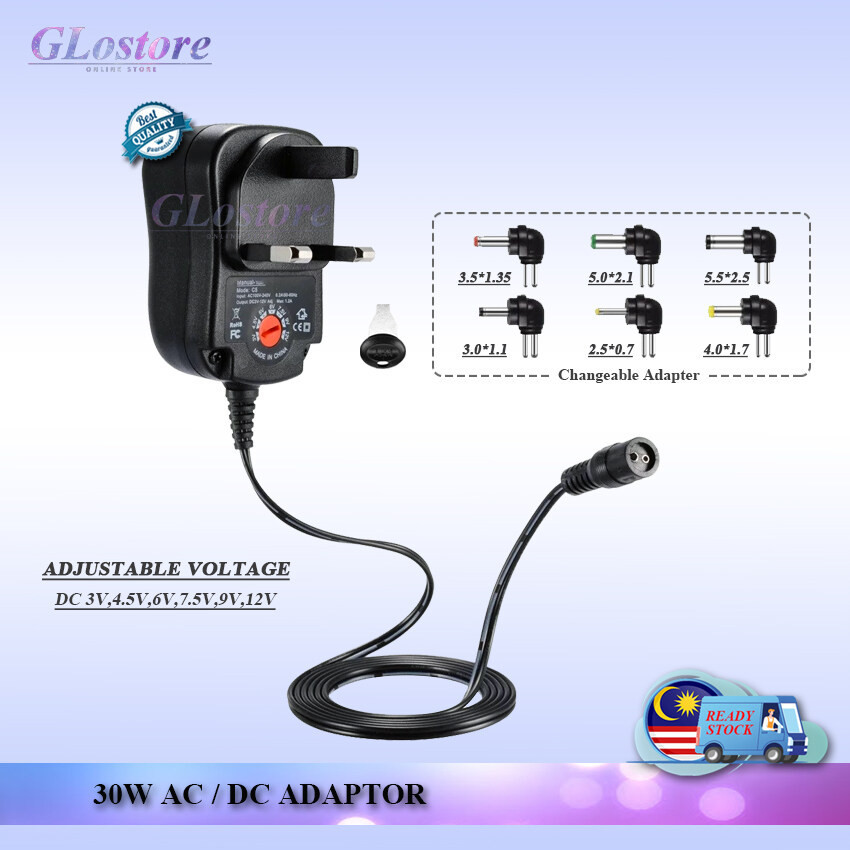 30W Universal Netzteil Mit 10 Adaptern - 3V-12V Einstellbar Mit USB Port