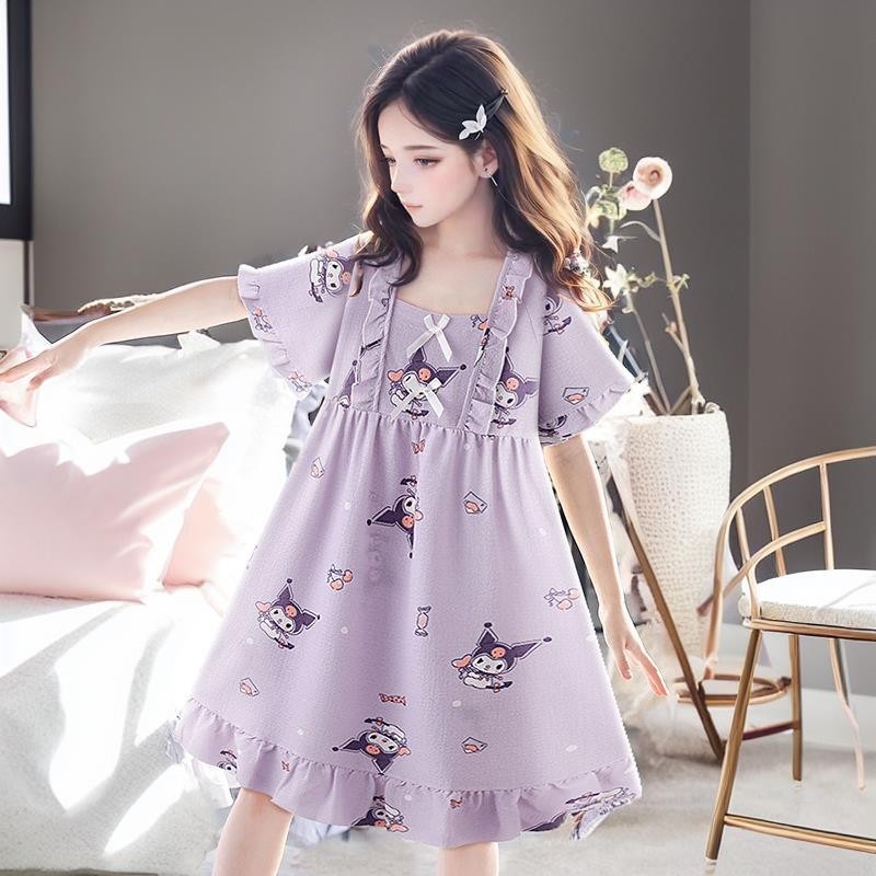 Children Children's Pajamas Women's Nightdress Short-Sleeved Thin ...