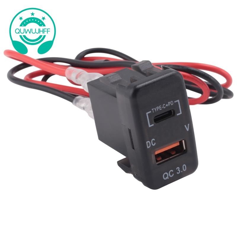 RED] Upgraded Dual Port PD/QC3.0 Quick Charger With Blue LED