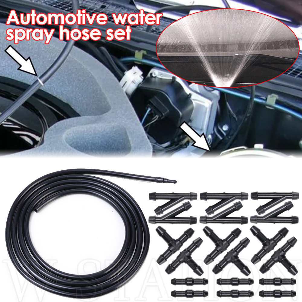 10pcs/set Universal Windshield Washer Hose Kit Tube Connector T Y I