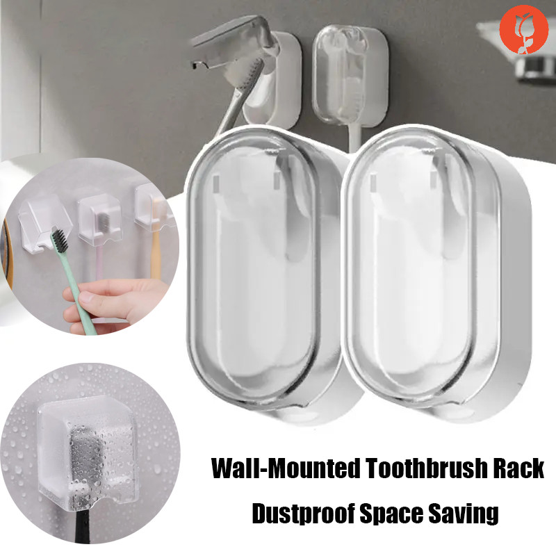 Toothbrush Rack Wall-Mounted Holder/Space Saving Toothbrush Stand Rack ...