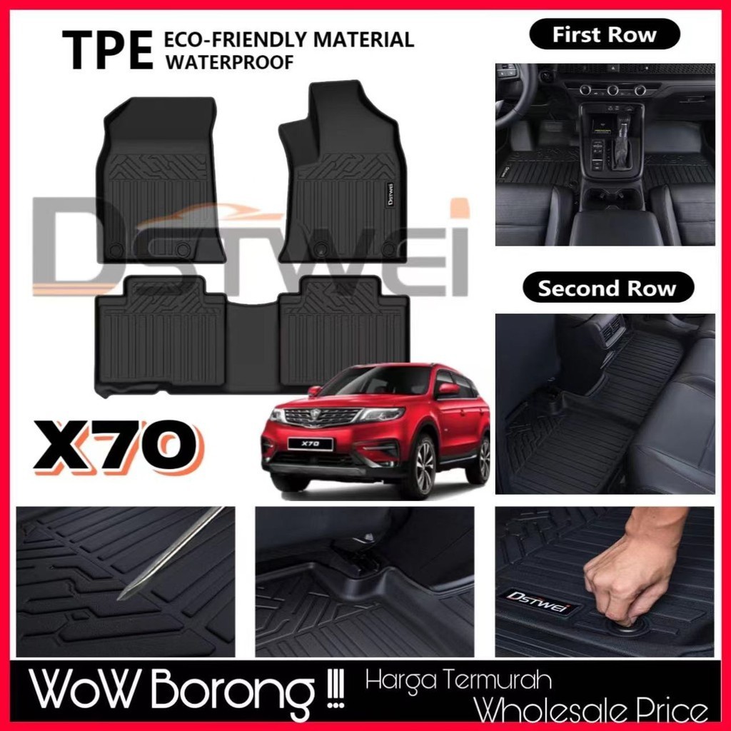 DSTWEI TPE Car Mat Car Carpet Karpet Kerete TPE compatible for PROTON ...