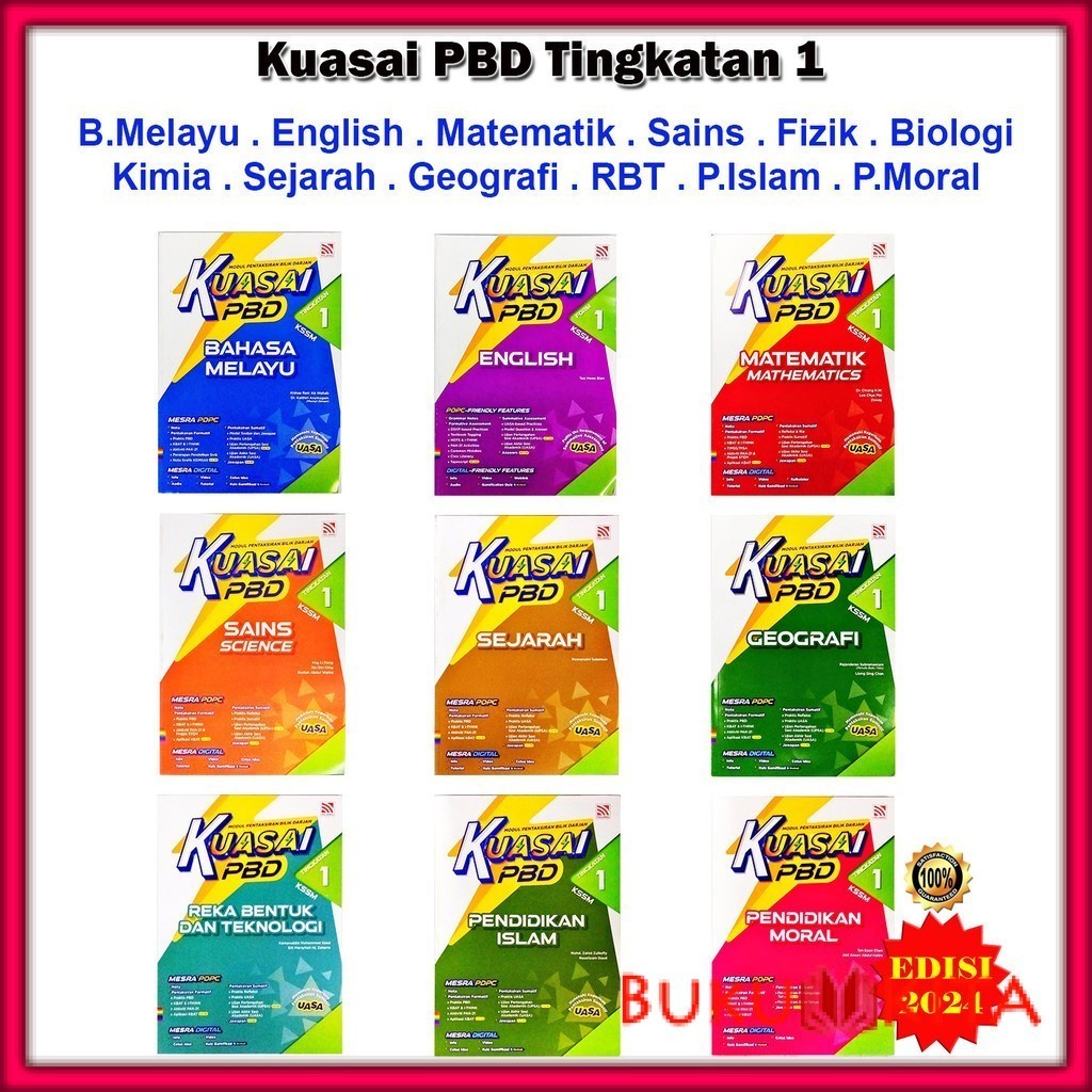 Buku Latihan : Kuasai PBD KSSM Tingkatan 1 Edisi 2024 - B.Melayu ...