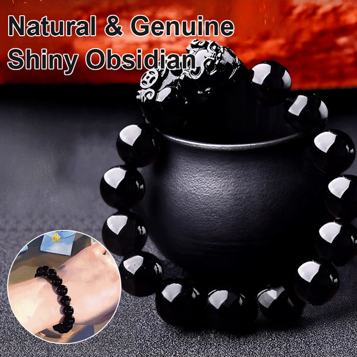 Pixiu natural obsidian bracelet to stabilize career and ward off