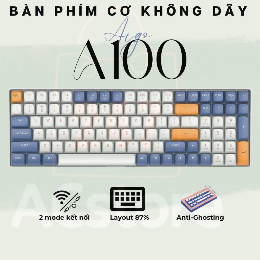 Aigo A100 Wireless Mechanical Keyboard - Connect 2 Modes - Have Hotswap ...