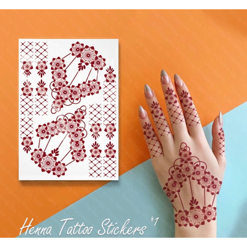 (AIKO) MERAH HENNA INSTANT /STIKE INAI TATTOO INSTANT PENGANTIN-TUNANG ...