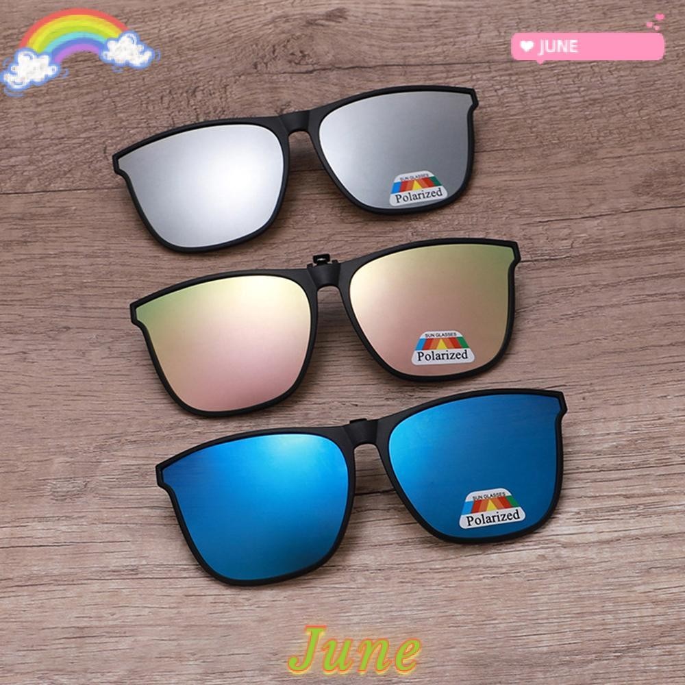 JUNE1 Polarized Clip On Sunglasses, Activities and Driving Square Men's ...