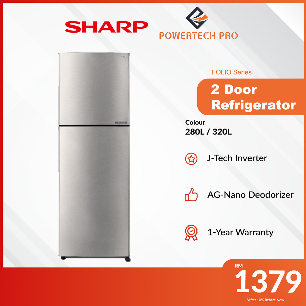 Sharp Refrigerator with J-Tech Inverter Technology 2-Door Fridge (FOLIO ...