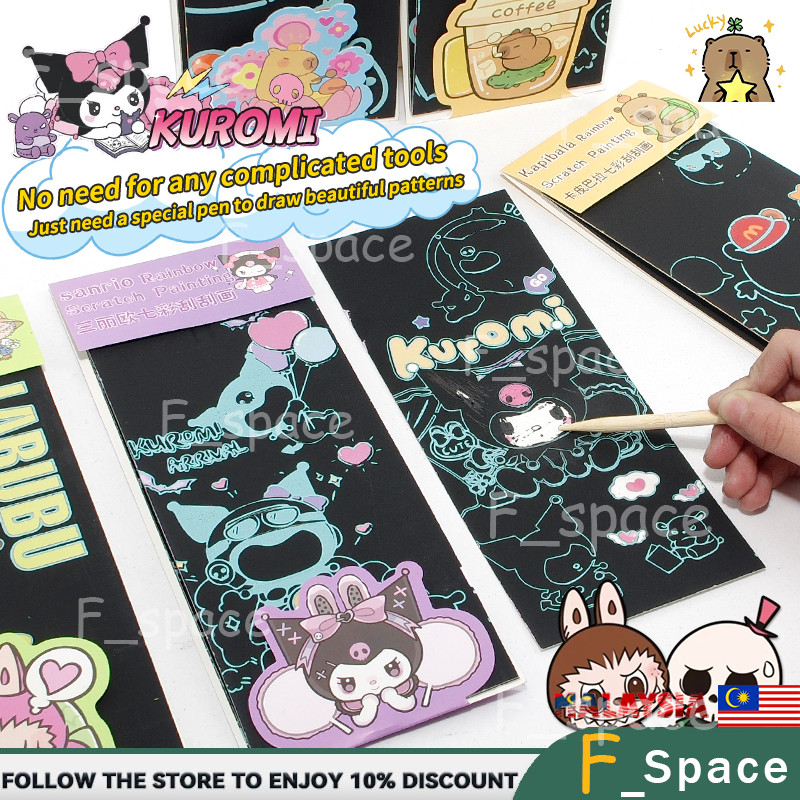 Kuromi Labubu Capycara Scratch Painting For Kids And Girls Boys ...