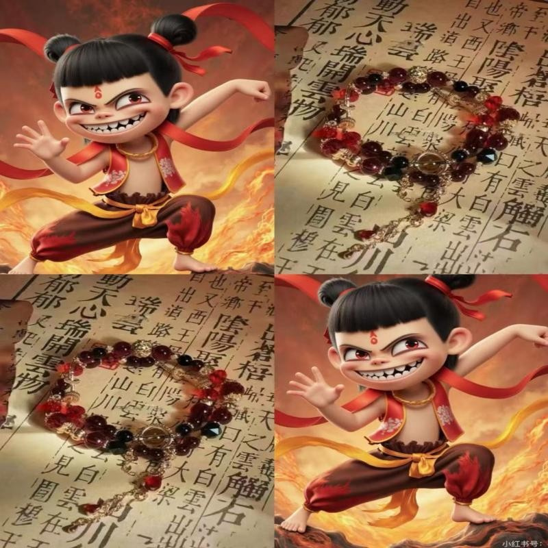 「哪吒之魔童闹海」 哪吒印象串珠手链动漫DIY手串手饰送闺蜜礼物Nezha's Demon Children Roar in the Sea ...