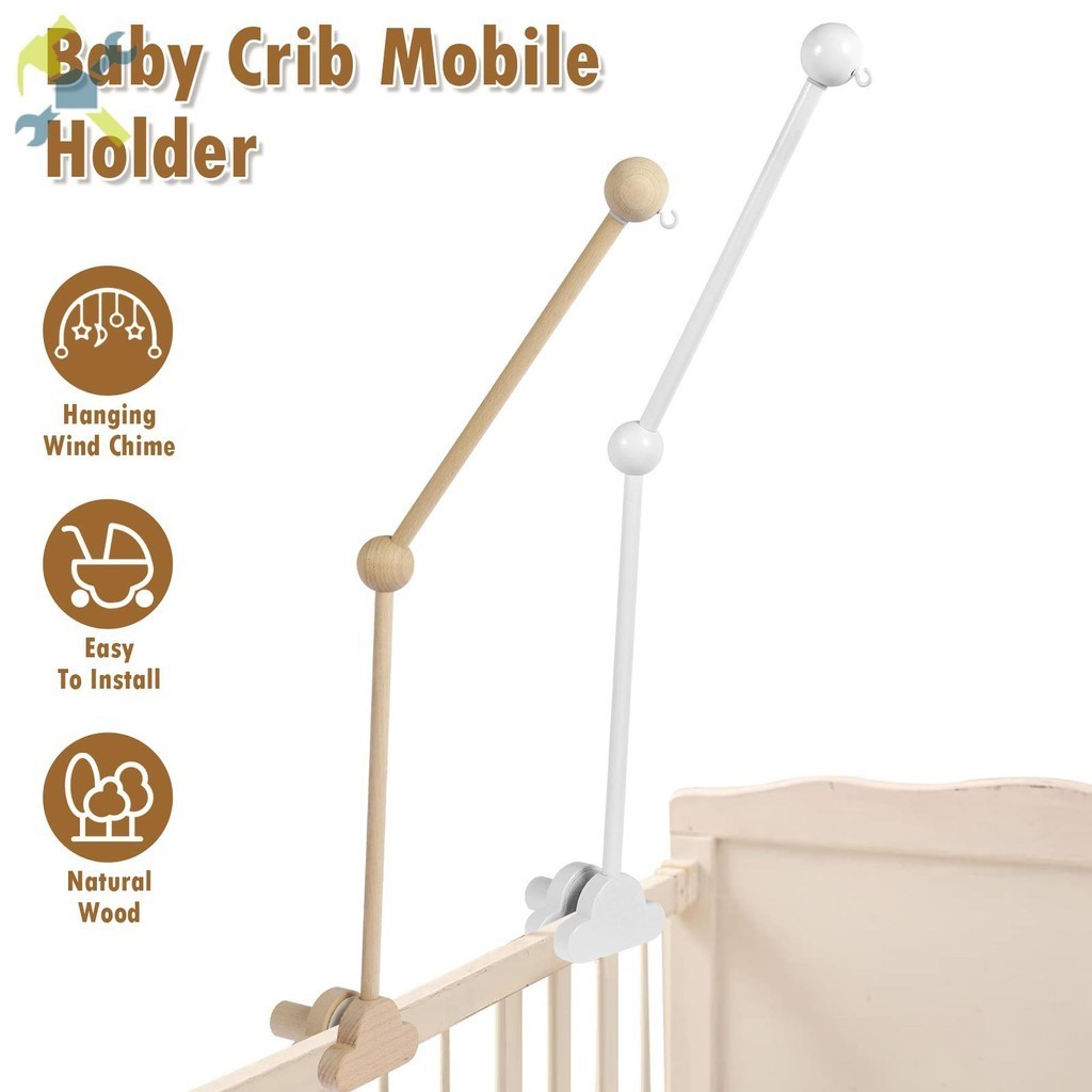 27inch Baby Crib Mobile Arm Wooden Crib Mobile Holder Adjustable Angle