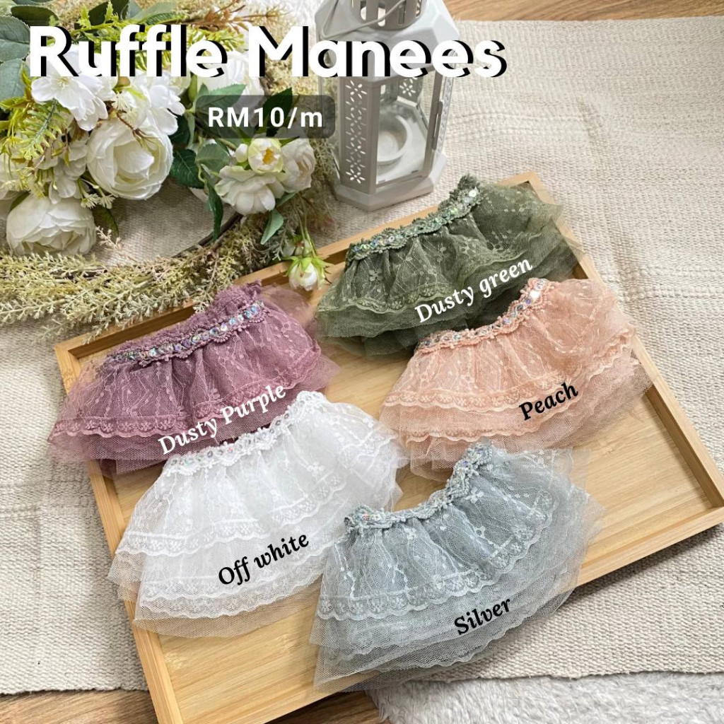 RUFFLES MANEES RUFFLE LACE CANTIK SESUAI UNTUK AKSESORI PAKAIAN ...