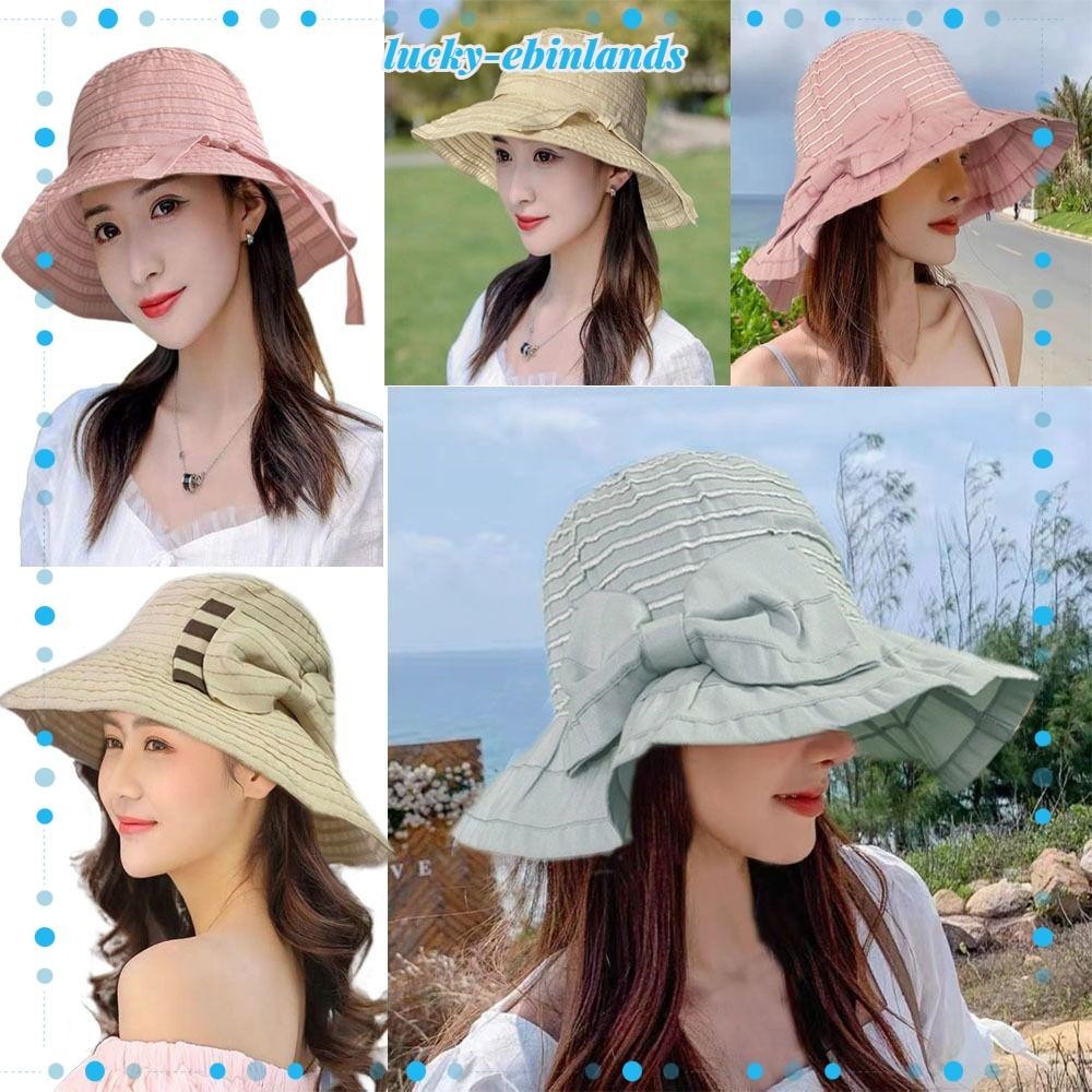 LUCKYEBINLANDS Bucket Hat Elegant Girl Beanie Brim Bowler Fedora Hats