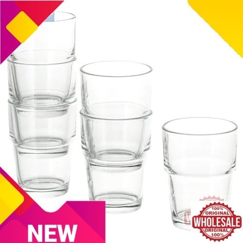 IKEA REKO GLASS CLEAR GLASS 17CL KITCHENWARE JUGS 1SET 6PCS GELAS KACA