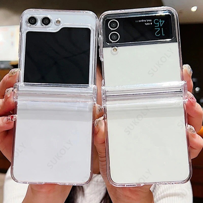 Slim Transparent Phone Casing Samsung Galaxy Z Flip 5 Flip 3 Flip 4 ...