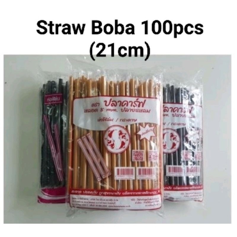 Straw Boba Individual 100pcs / Individual Straw BOBA Big Cup | Shopee ...