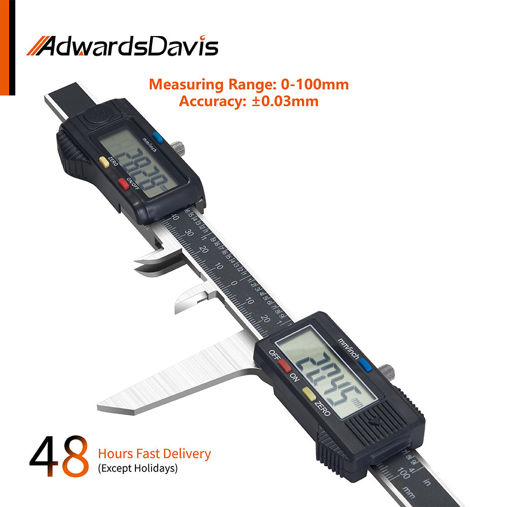 Digital Caliper 100mm Keyway Symmetrical Caliper Measuring Tool Dual