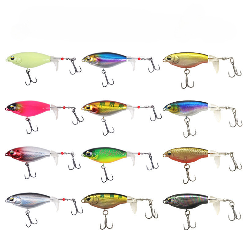 【Stock】 10g/8cm propeller fishing lure vmc hook Tractor Hard umpan ...