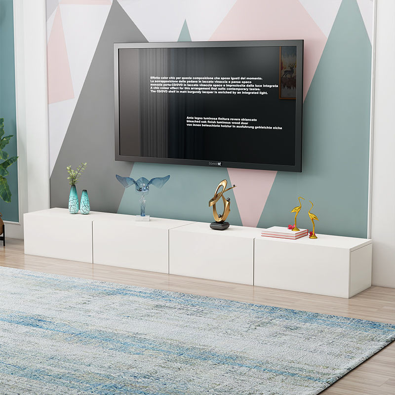 💗TV Cabinet White Colour Nordic Modern Style living room TV Rack ...