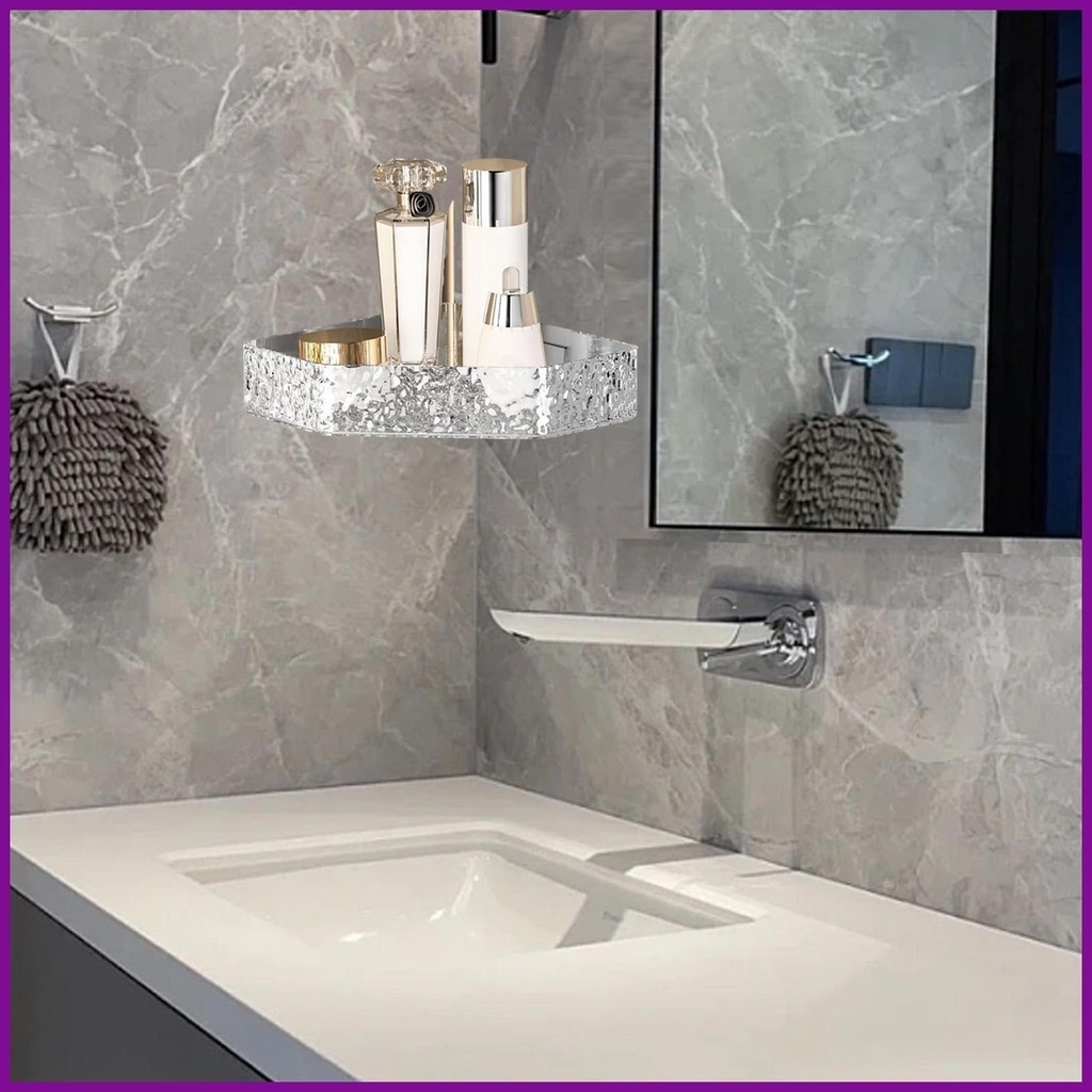 Corner Shower Shelves Self Adhesive Wall Organizer Triangular Shelf ...