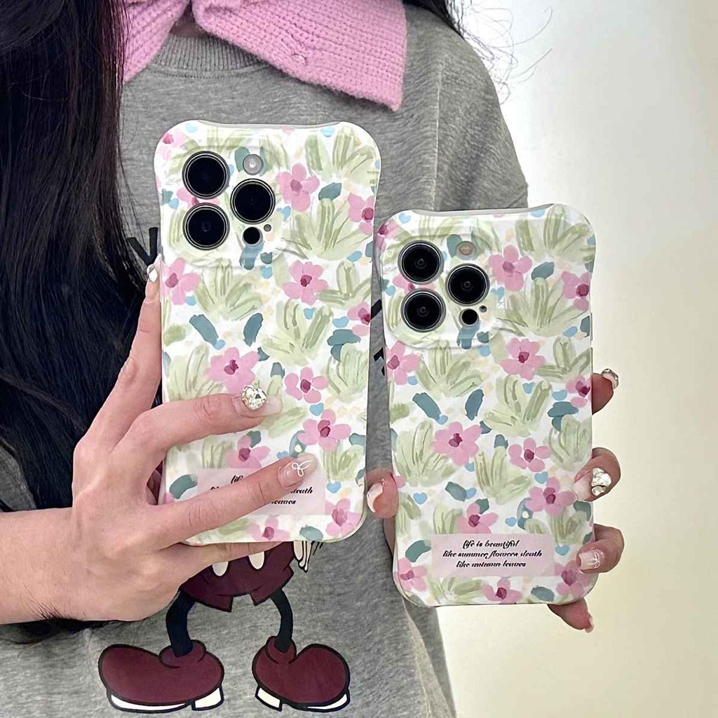 for iPhone Case 2 IN 1 Folds Tag Flowers Design Full Body Protective ...