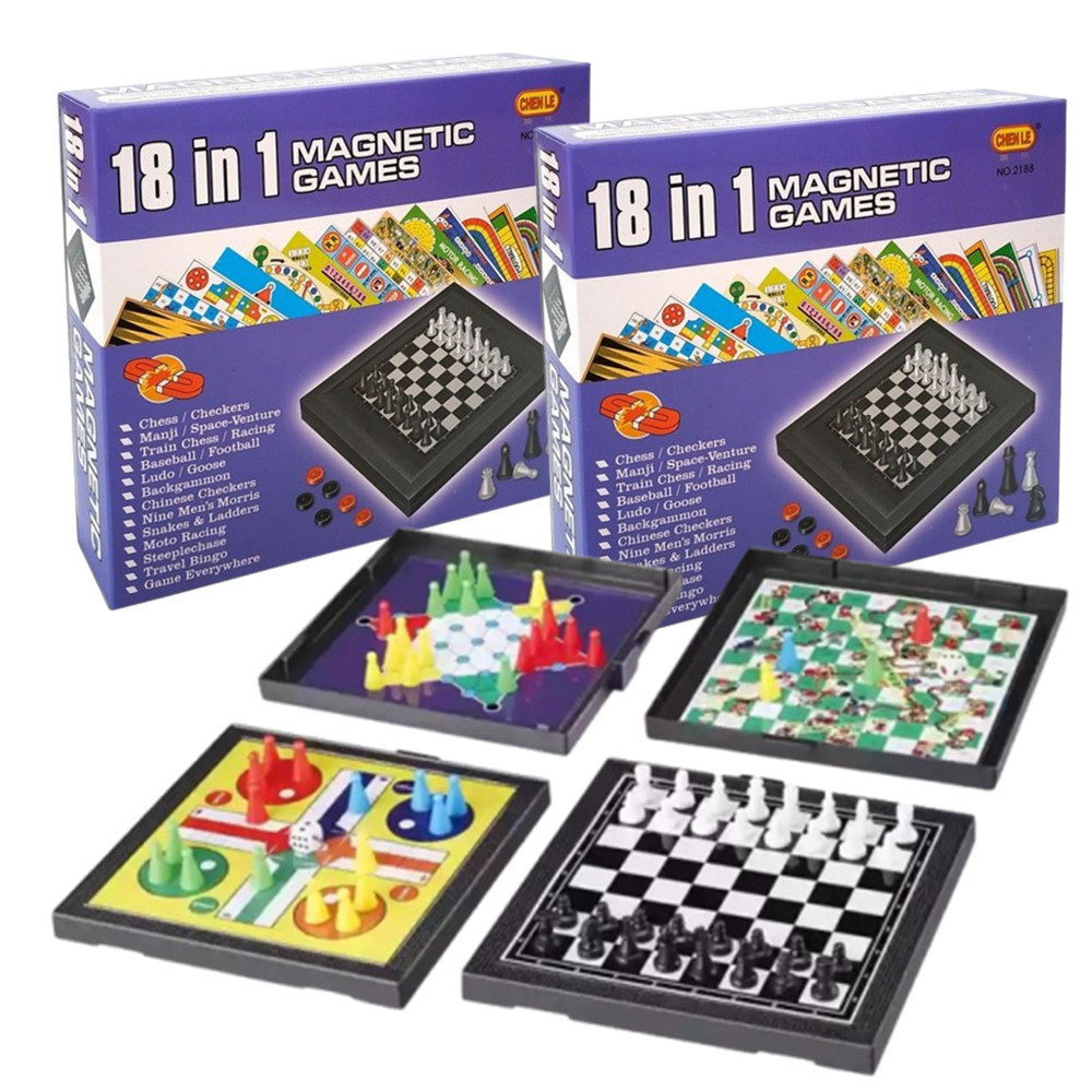 Classic Family Games 18 IN 1 Magnetic Chess Board Games Classic Family  Educational Strategy Game Chess Toys | Shopee Malaysia