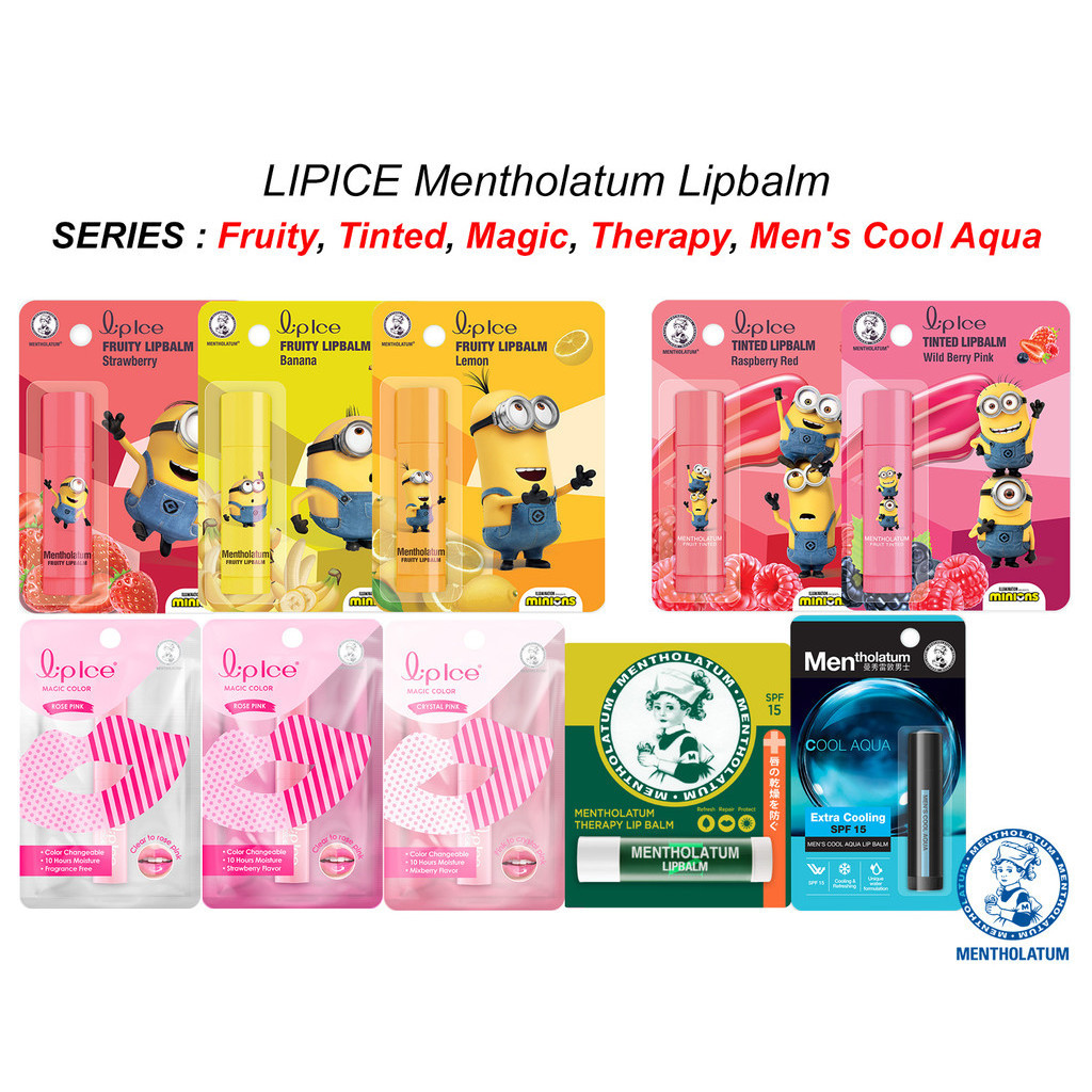 LIPICE Mentholatum Lipbalm SERIES : ( Fruity 3.5g ), ( Tinted 3.5g ...