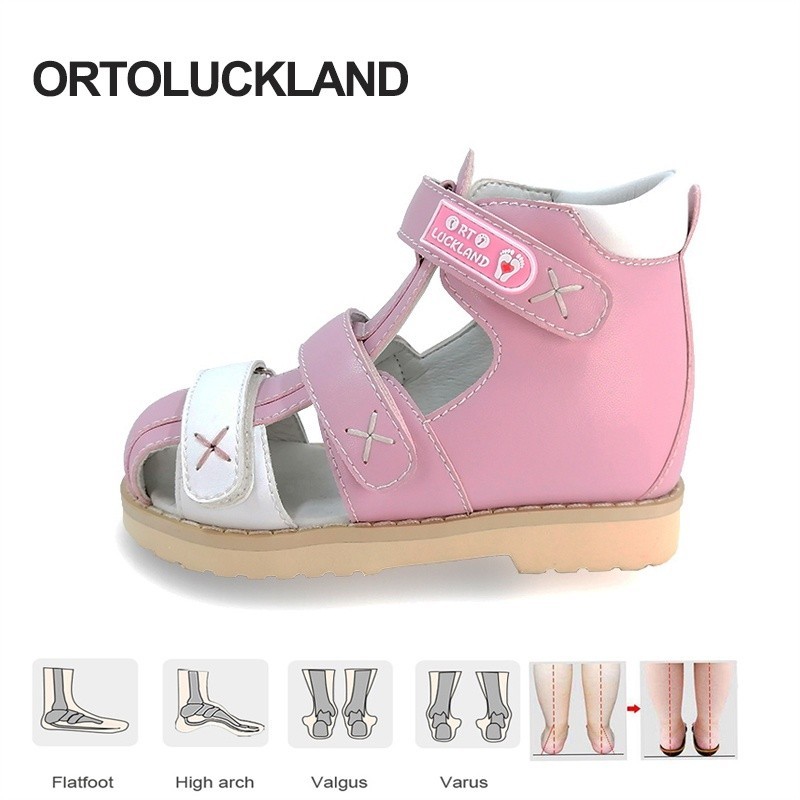 Kids Girls Sandals Child Leather Orthopedic Shoes Toddler Closed Toe