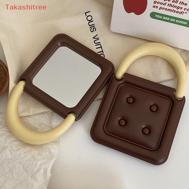 (Takashitree) Cute Chocolate Square Mirror Double Side Folding Compact ...